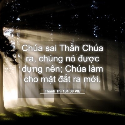 Picture 05 - Thánh Thi 104:30 VIE - Chúa sai Thần Chúa ra, chúng nó được - Bible Verse Picture