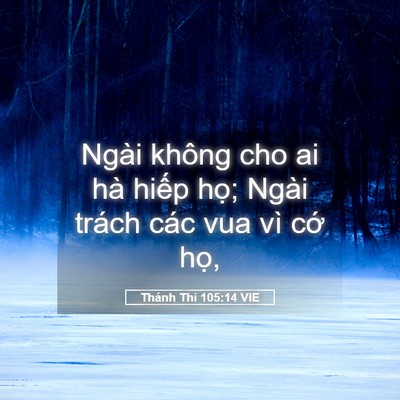 Picture 05 - Thánh Thi 105:14 VIE - Ngài không cho ai hà hiếp họ; Ngài trách - Bible Verse Picture