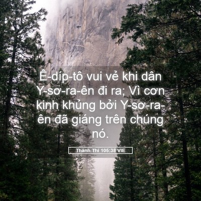 Picture 05 - Thánh Thi 105:38 VIE - Ê-díp-tô vui vẻ khi dân Y-sơ-ra-ên đi - Bible Verse Picture