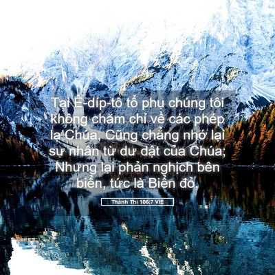 Picture 05 - Thánh Thi 106:7 VIE - Tại Ê-díp-tô tổ phụ chúng tôi không - Bible Verse Picture