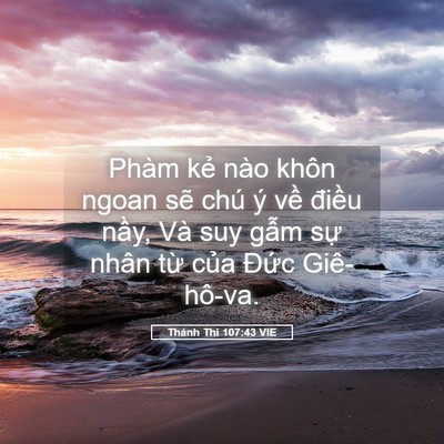 Picture 05 - Thánh Thi 107:43 VIE - Phàm kẻ nào khôn ngoan sẽ chú ý về - Bible Verse Picture