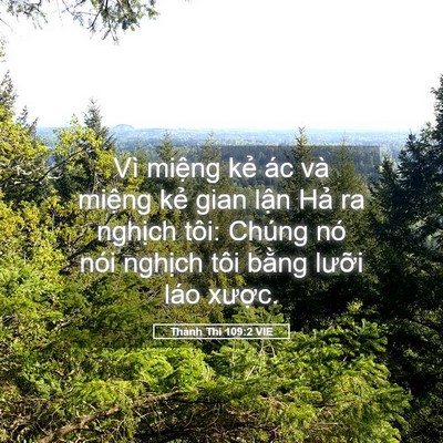 Picture 05 - Thánh Thi 109:2 VIE - Vì miệng kẻ ác và miệng kẻ gian lận - Bible Verse Picture