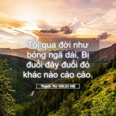 Picture 05 - Thánh Thi 109:23 VIE - Tôi qua đời như bóng ngã dài, Bị - Bible Verse Picture