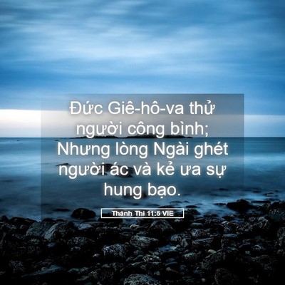 Picture 05 - Thánh Thi 11:5 VIE - Đức Giê-hô-va thử người công bình; - Bible Verse Picture