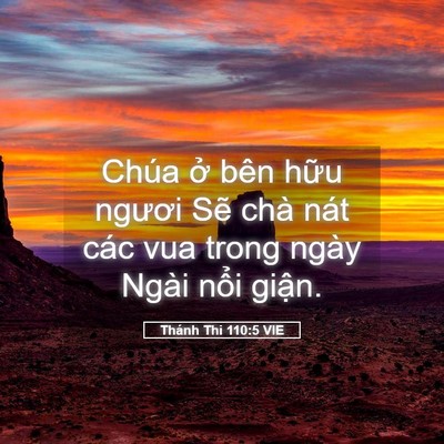 Picture 05 - Thánh Thi 110:5 VIE - Chúa ở bên hữu ngươi Sẽ chà nát các - Bible Verse Picture