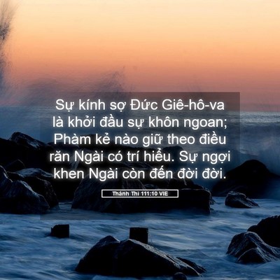 Picture 05 - Thánh Thi 111:10 VIE - Sự kính sợ Đức Giê-hô-va là khởi - Bible Verse Picture