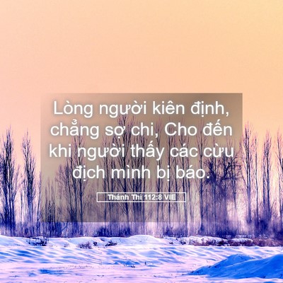 Picture 05 - Thánh Thi 112:8 VIE - Lòng người kiên định, chẳng sợ chi, - Bible Verse Picture