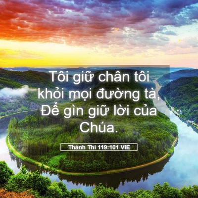 Picture 05 - Thánh Thi 119:101 VIE - Tôi giữ chân tôi khỏi mọi đường tà, - Bible Verse Picture