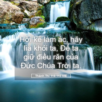 Picture 05 - Thánh Thi 119:115 VIE - Hỡi kẻ làm ác, hãy lìa khỏi ta, Để - Bible Verse Picture