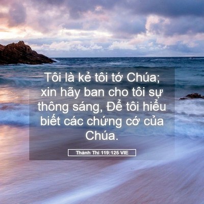 Picture 05 - Thánh Thi 119:125 VIE - Tôi là kẻ tôi tớ Chúa; xin hãy ban cho - Bible Verse Picture