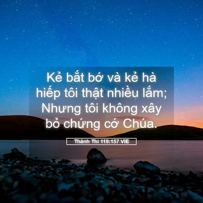 Picture 05 - Thánh Thi 119:157 VIE - Kẻ bắt bớ và kẻ hà hiếp tôi thật - Bible Verse Picture
