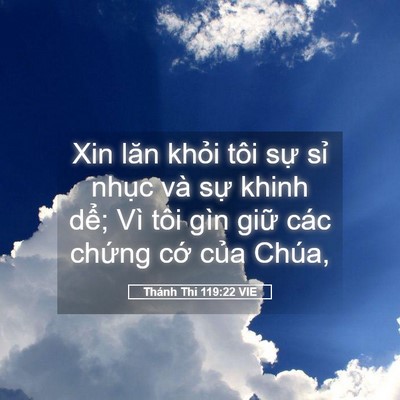 Picture 05 - Thánh Thi 119:22 VIE - Xin lăn khỏi tôi sự sỉ nhục và sự - Bible Verse Picture