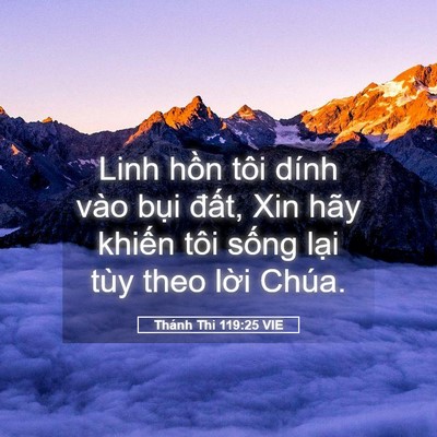 Picture 05 - Thánh Thi 119:25 VIE - Linh hồn tôi dính vào bụi đất, Xin hãy - Bible Verse Picture