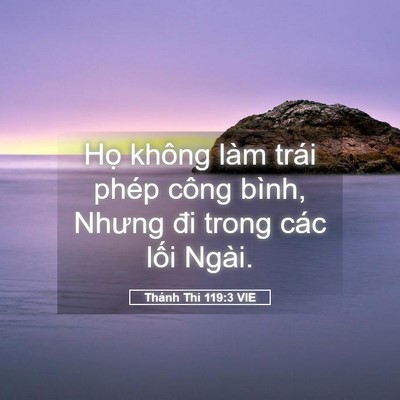 Picture 05 - Thánh Thi 119:3 VIE - Họ không làm trái phép công bình, Nhưng - Bible Verse Picture