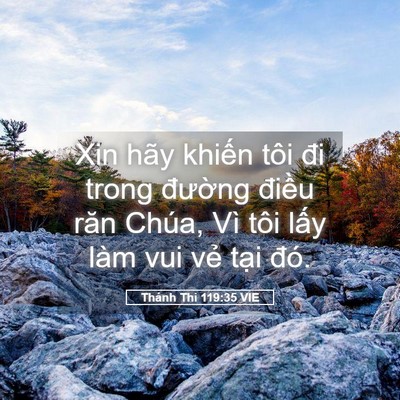 Picture 05 - Thánh Thi 119:35 VIE - Xin hãy khiến tôi đi trong đường điều - Bible Verse Picture