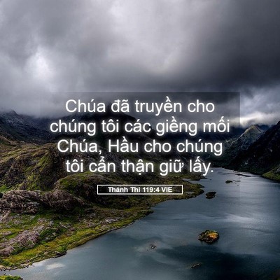 Picture 05 - Thánh Thi 119:4 VIE - Chúa đã truyền cho chúng tôi các giềng - Bible Verse Picture