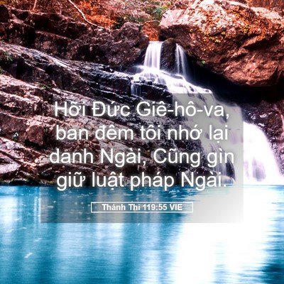 Picture 05 - Thánh Thi 119:55 VIE - Hỡi Đức Giê-hô-va, ban đêm tôi nhớ - Bible Verse Picture
