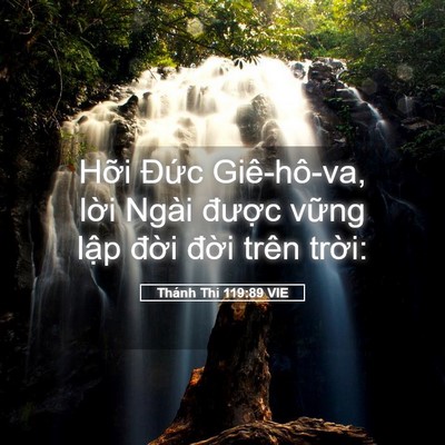 Picture 05 - Thánh Thi 119:89 VIE - Hỡi Đức Giê-hô-va, lời Ngài được - Bible Verse Picture