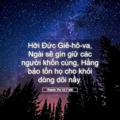 Picture 05 - Thánh Thi 12:7 VIE - Hỡi Đức Giê-hô-va, Ngài sẽ gìn giữ - Bible Verse Picture