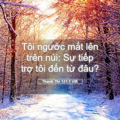 Picture 05 - Thánh Thi 121:1 VIE - Tôi ngước mắt lên trên núi: Sự tiếp - Bible Verse Picture