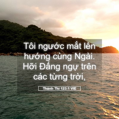 Picture 05 - Thánh Thi 123:1 VIE - Tôi ngước mắt lên hướng cùng Ngài. - Bible Verse Picture
