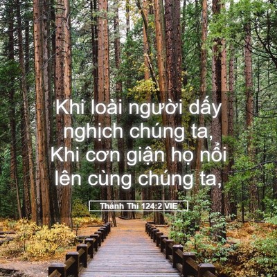 Picture 05 - Thánh Thi 124:2 VIE - Khi loài người dấy nghịch chúng ta, Khi - Bible Verse Picture