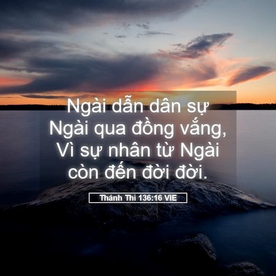 Picture 05 - Thánh Thi 136:16 VIE - Ngài dẫn dân sự Ngài qua đồng vắng, - Bible Verse Picture