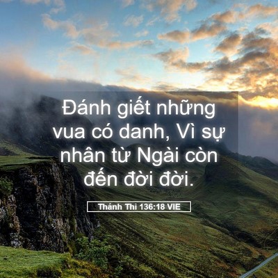 Picture 05 - Thánh Thi 136:18 VIE - Đánh giết những vua có danh, Vì sự - Bible Verse Picture