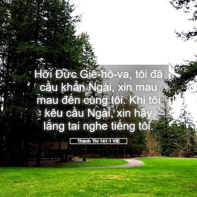 Picture 05 - Thánh Thi 141:1 VIE - Hỡi Đức Giê-hô-va, tôi đã cầu khẩn - Bible Verse Picture