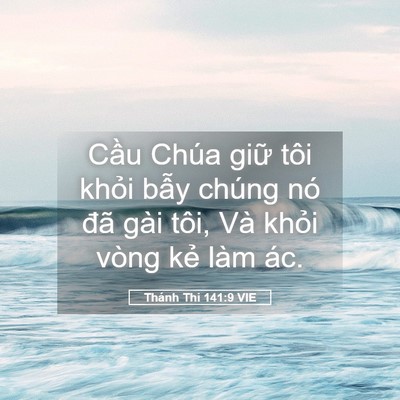 Picture 05 - Thánh Thi 141:9 VIE - Cầu Chúa giữ tôi khỏi bẫy chúng nó - Bible Verse Picture
