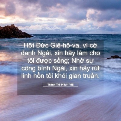 Picture 05 - Thánh Thi 143:11 VIE - Hỡi Đức Giê-hô-va, vì cớ danh Ngài, - Bible Verse Picture