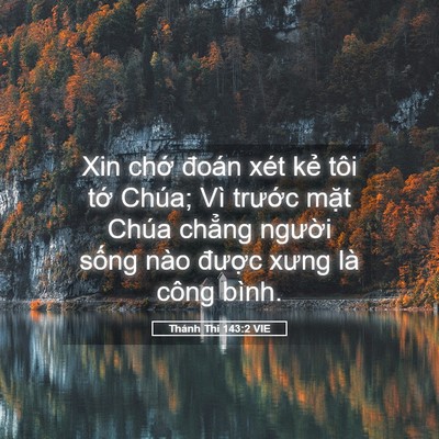Picture 05 - Thánh Thi 143:2 VIE - Xin chớ đoán xét kẻ tôi tớ Chúa; Vì - Bible Verse Picture
