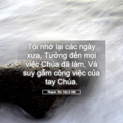 Picture 05 - Thánh Thi 143:5 VIE - Tôi nhớ lại các ngày xưa, Tưởng đến - Bible Verse Picture