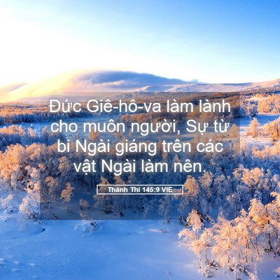 Picture 05 - Thánh Thi 145:9 VIE - Đức Giê-hô-va làm lành cho muôn người, - Bible Verse Picture