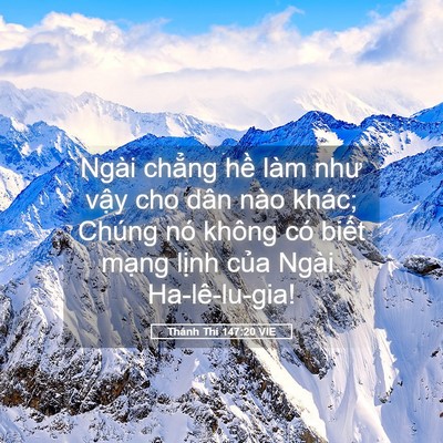 Picture 05 - Thánh Thi 147:20 VIE - Ngài chẳng hề làm như vậy cho dân nào - Bible Verse Picture