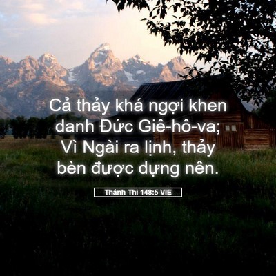 Picture 05 - Thánh Thi 148:5 VIE - Cả thảy khá ngợi khen danh Đức - Bible Verse Picture
