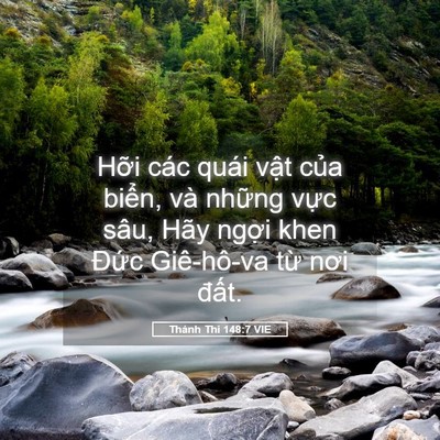 Picture 05 - Thánh Thi 148:7 VIE - Hỡi các quái vật của biển, và những - Bible Verse Picture