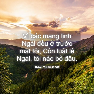 Picture 05 - Thánh Thi 18:22 VIE - Vì các mạng lịnh Ngài đều ở trước - Bible Verse Picture