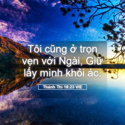 Picture 05 - Thánh Thi 18:23 VIE - Tôi cũng ở trọn vẹn với Ngài, Giữ - Bible Verse Picture