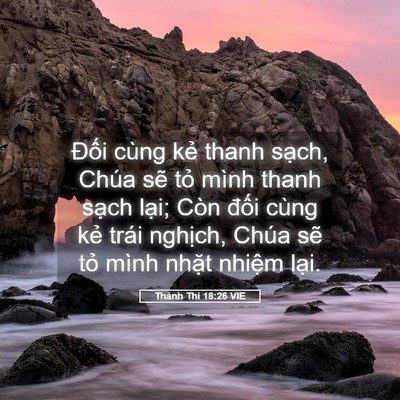 Picture 05 - Thánh Thi 18:26 VIE - Đối cùng kẻ thanh sạch, Chúa sẽ tỏ - Bible Verse Picture