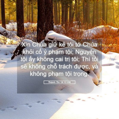 Picture 05 - Thánh Thi 19:13 VIE - Xin Chúa giữ kẻ tôi tớ Chúa khỏi cố - Bible Verse Picture
