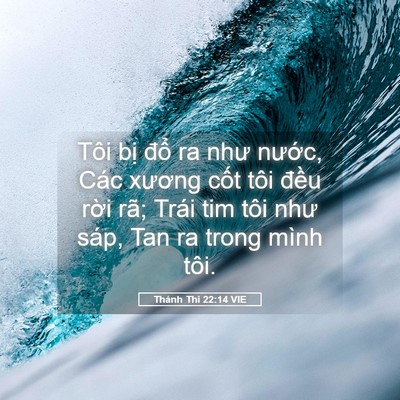 Picture 05 - Thánh Thi 22:14 VIE - Tôi bị đổ ra như nước, Các xương - Bible Verse Picture