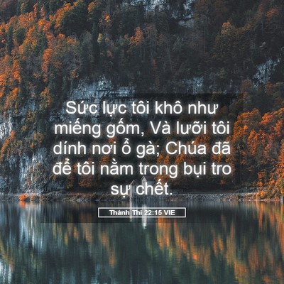 Picture 05 - Thánh Thi 22:15 VIE - Sức lực tôi khô như miếng gốm, Và - Bible Verse Picture