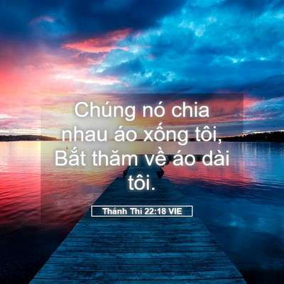 Picture 05 - Thánh Thi 22:18 VIE - Chúng nó chia nhau áo xống tôi, Bắt thăm - Bible Verse Picture