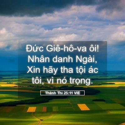 Picture 05 - Thánh Thi 25:11 VIE - Đức Giê-hô-va ôi! Nhân danh Ngài, Xin - Bible Verse Picture