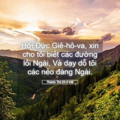 Picture 05 - Thánh Thi 25:4 VIE - Hỡi Đức Giê-hô-va, xin cho tôi biết - Bible Verse Picture