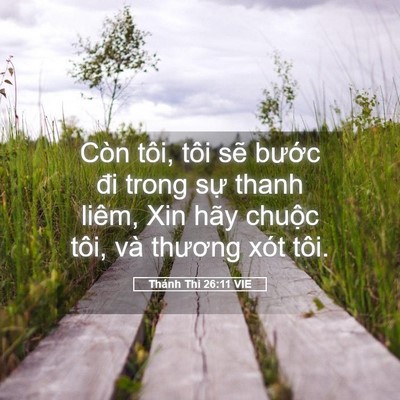 Picture 05 - Thánh Thi 26:11 VIE - Còn tôi, tôi sẽ bước đi trong sự thanh - Bible Verse Picture