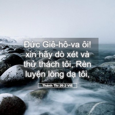 Picture 05 - Thánh Thi 26:2 VIE - Đức Giê-hô-va ôi! xin hãy dò xét và - Bible Verse Picture