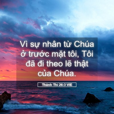Picture 05 - Thánh Thi 26:3 VIE - Vì sự nhân từ Chúa ở trước mặt - Bible Verse Picture