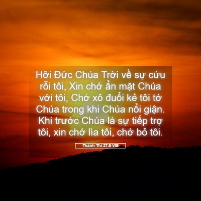 Picture 05 - Thánh Thi 27:9 VIE - Hỡi Đức Chúa Trời về sự cứu rỗi - Bible Verse Picture